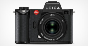 A Leica SL2 camera against a white background.